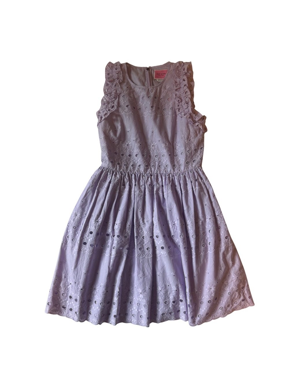 Kate spade New York Lavender Eyelet Dress with Ruffle Shoulders